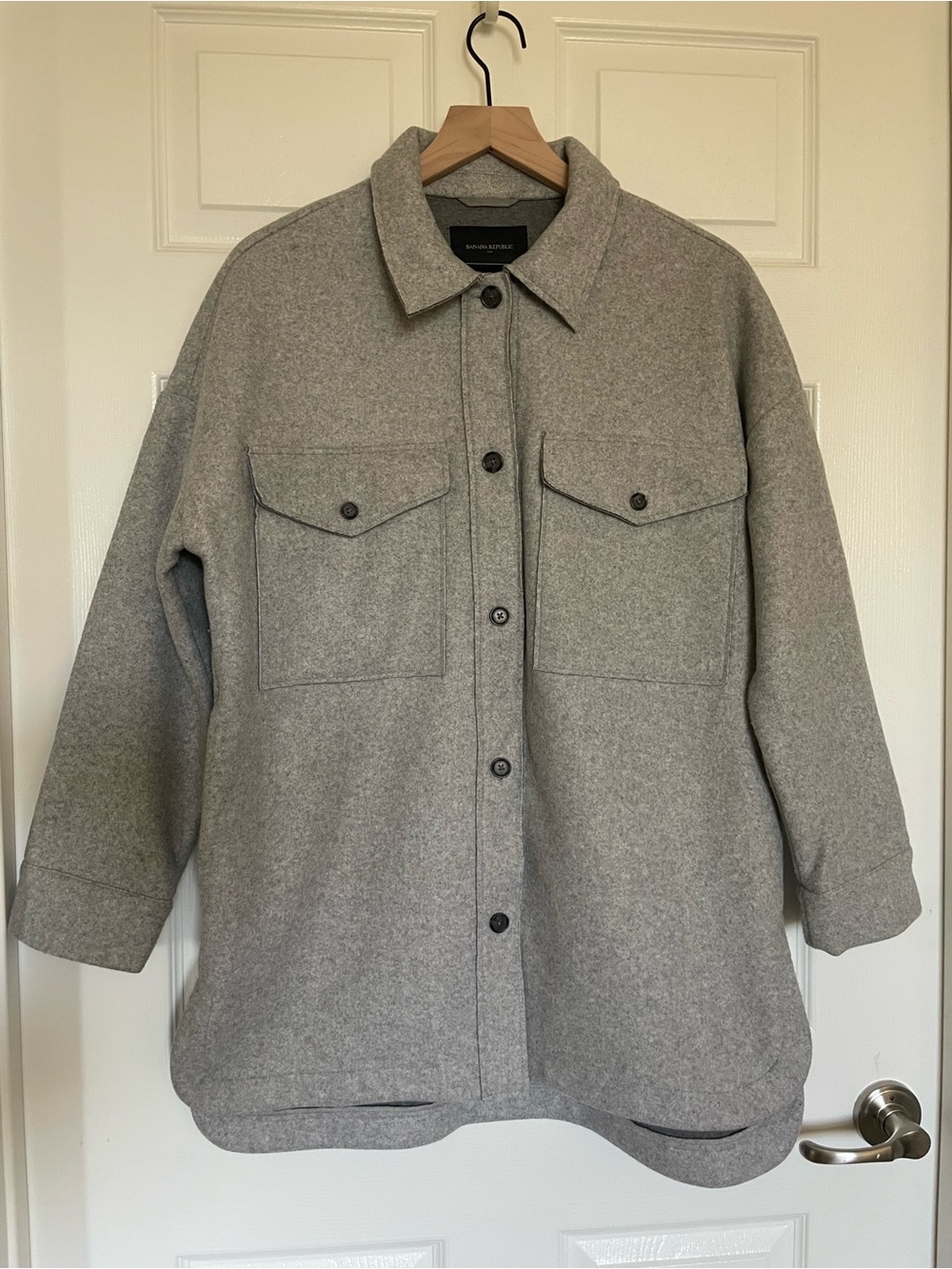 Banana Republic Light Gray Jacket with Chest Pockets